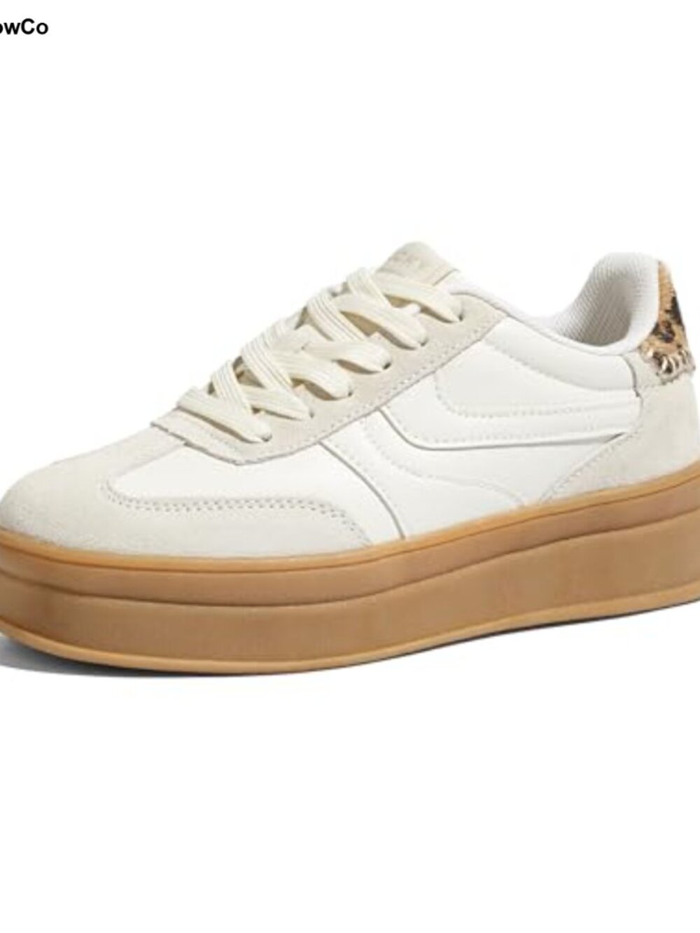 Women's Platform Sneakers Cow Suede Memory Foam Slip-Resistant Retro Lace-Up